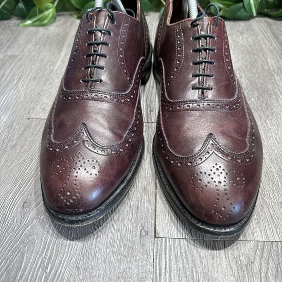 Vintage Allen Edmonds Chester Men 10 D  Burgundy Brogue Wingtip Oxford Shoes USA main image 6
